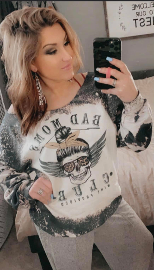 Bad Moms Club distressed sweatshirt